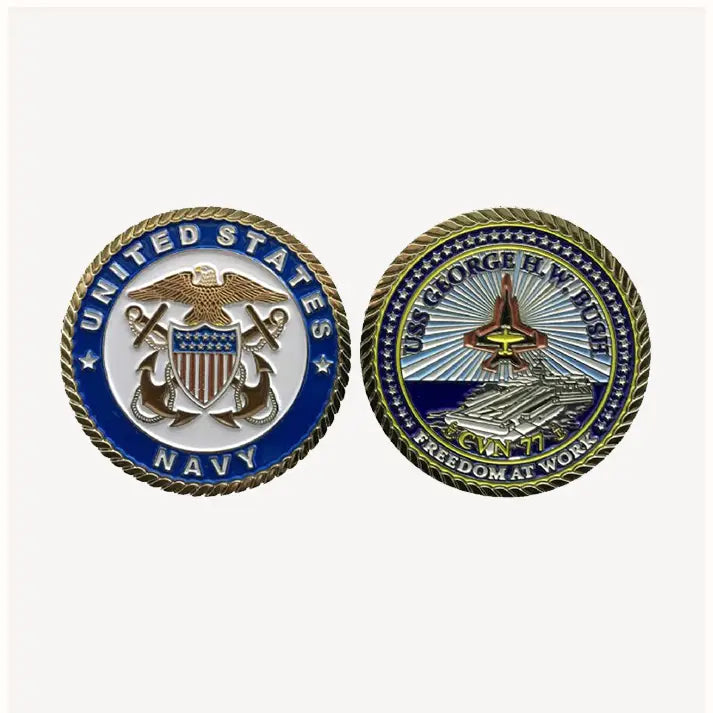 USS George Bush CVN-77 Officer Challenge Coin