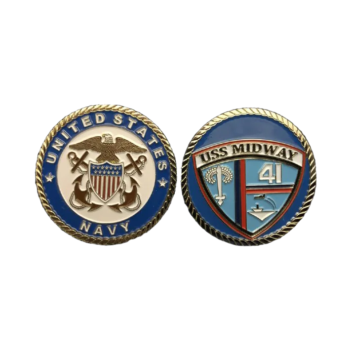 USS Midway CV 41 Challenge Coin (Officer Version)
