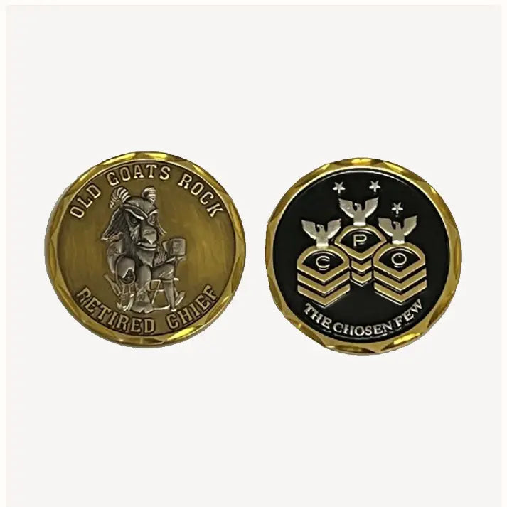 Old Goats Rock Retired Chief Challenge Coin
