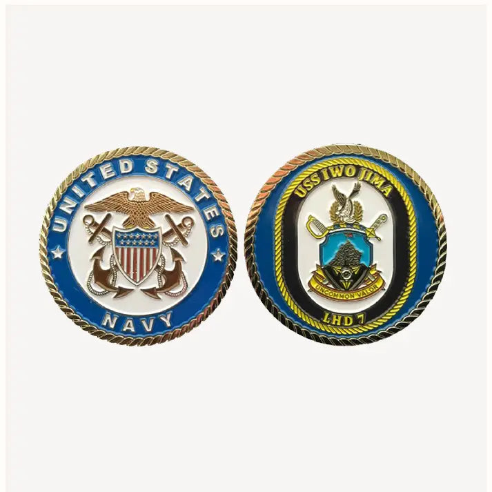 USS Iwo Jima LHD 7 Officer Challenge Coin