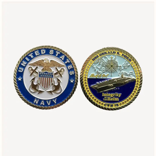 USS Gerald Ford CVN 78 Challenge Coin (Officer Version)