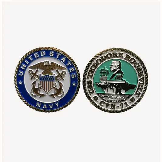 USS Theodore Roosevelt CVN 71 Challenge Coin (Officer Version)