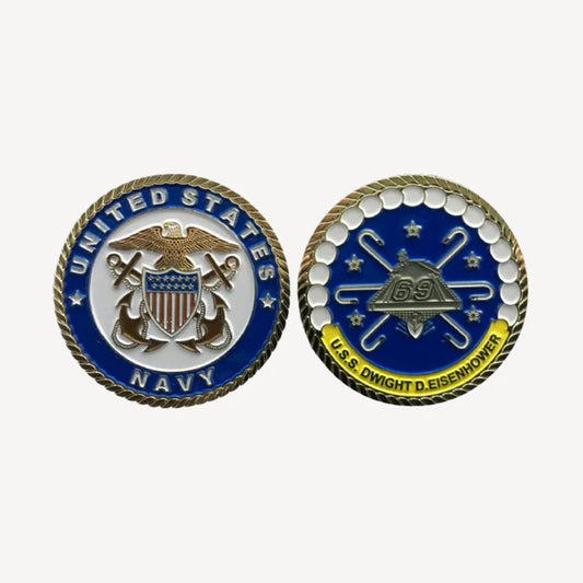USS Dwight D. Eisenhower CVN 69 Challenge Coin (Officer Version)