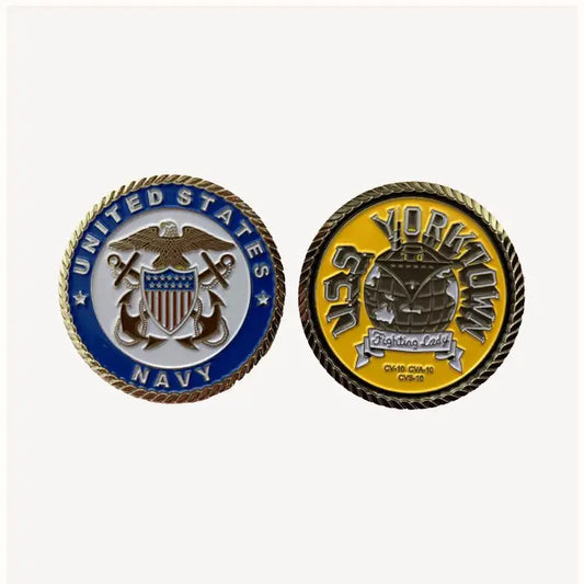 USS Yorktown CV/CVA/CVS 10  Challenge Coin (Officer Version)