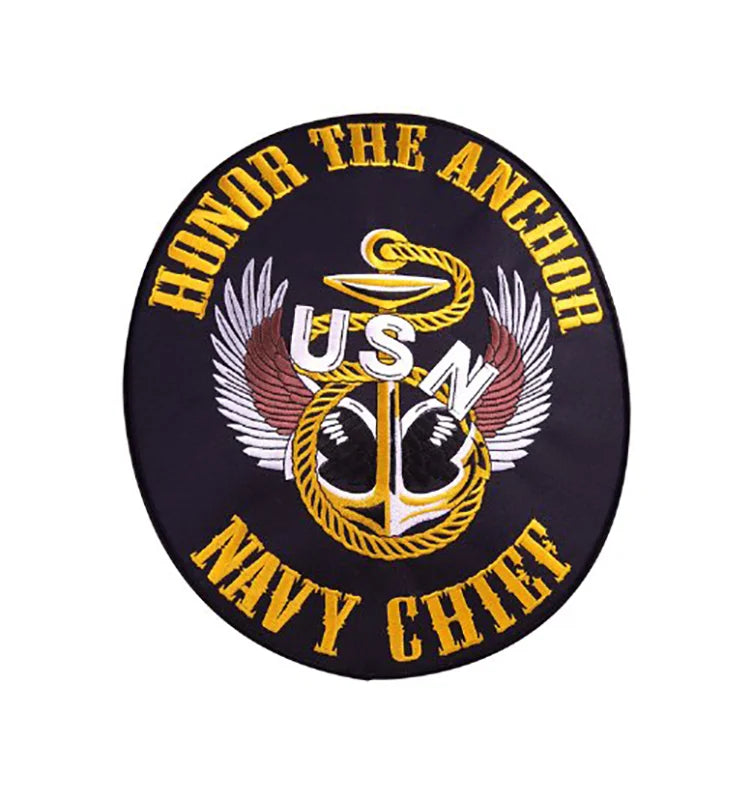 Honor the Anchor Navy Chief Iron On Patch