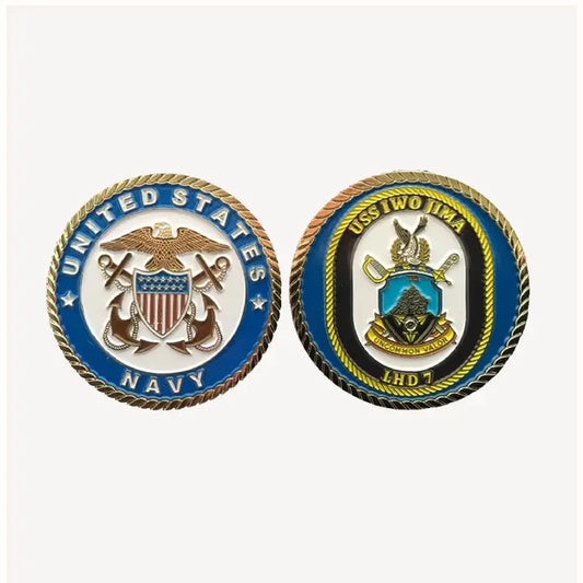 USS Iwo Jima LHD 7 Officer Challenge Coin
