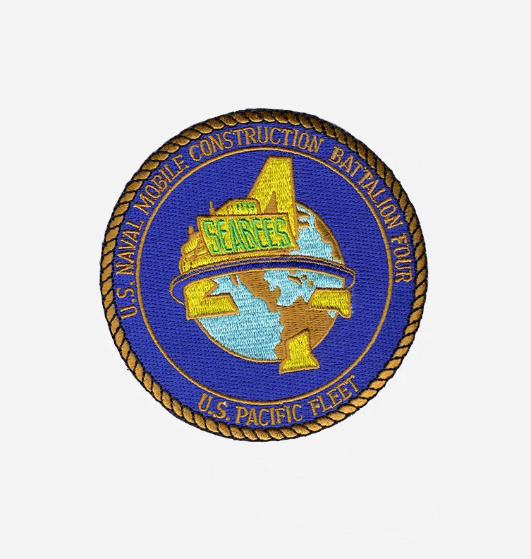 US Naval Mobile Construction Battalion 4 Pacific Fleet Iron on Patch
